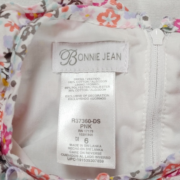 Bonnie Jean 6 Dress Easter Floral Smocked Pink - Picture 2 of 7